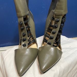 olive green caged heel